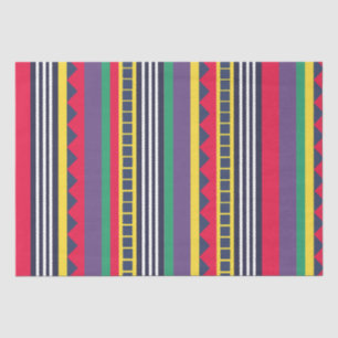 Eighties Colourful Stripes Pattern Eighties Tissue Paper