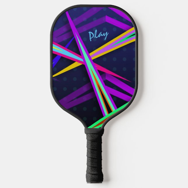 Eighties Fun Dark Vaporwave Style Design Pickleball Paddle (Front)