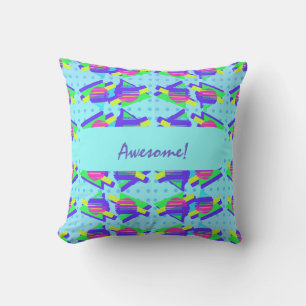 Eighties Memphis Customisable Triangle Patterns Cushion