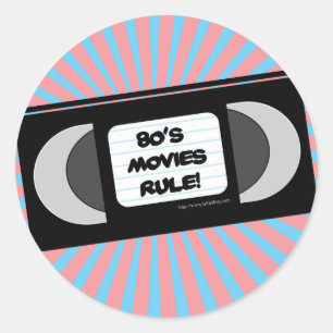 Eighties Movies Rule Classic Round Sticker