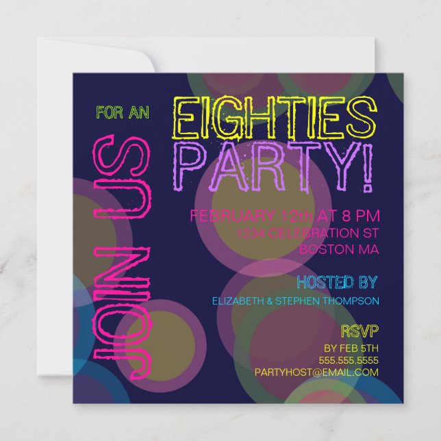 Eighties Party! Invitation (Front)