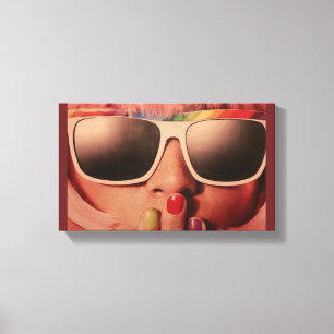 Eighties retro fashion girl canvas print