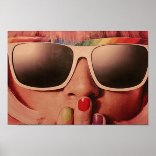 Eighties retro fashion girl poster