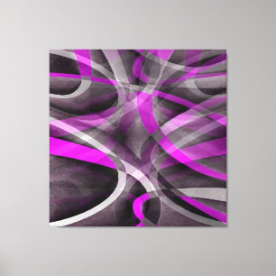 Eighties Retro Magenta and Grey Artistic Pattern Canvas Print