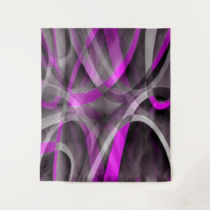 Eighties Retro Magenta and Grey Artistic Pattern Tapestry