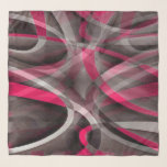 Eighties Rose Pink and Grey Funky Pattern Scarf<br><div class="desc">Eighties Rose Pink and Grey Funky Pattern is an original nonsymmetrical design of fucshia pink and white arches intersecting a black background. A retro modern pattern perfect for apparel, electronics, stationery and decor. Perfect for those who have eighties vibes theme fashion, art and decor ABOUT THE ART ©‎ ‎‎‎‎‎‎‎14 ‎August...</div>