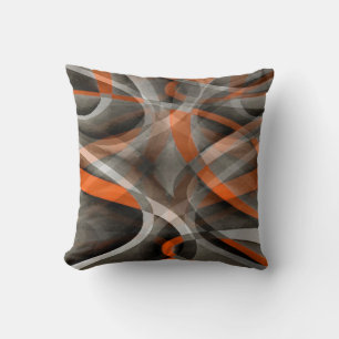 Eighties Vibes Burned Orange and Grey Layered Curv Cushion