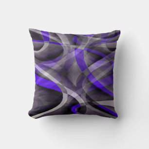 Eighties Vibes Violet Blue and Grey Funky Pattern Cushion