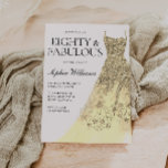 Eightieth Gold Sparkle Dress 80th Birthday Party  Invitation<br><div class="desc">Eightieth Gold Sparkle Dress 80th Birthday Party Invitation
Variations to the invitation and matching items in our store</div>