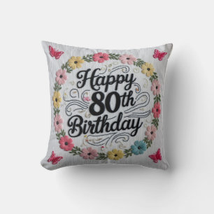 Eighty and Elegant” Throw Pillow: Celebrate a Mile Cushion