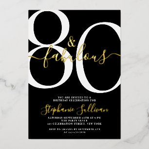 Eighty and Fabulous 80th Birthday Party Black Gold