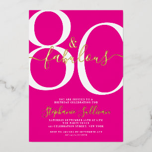 Eighty and Fabulous 80th Birthday Party Pink Gold