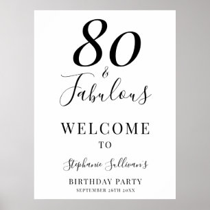 Eighty and Fabulous 80th Birthday Party Poster
