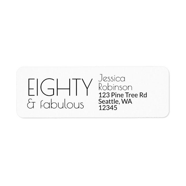Eighty and Fabulous Modern 80th Birthday (Front)