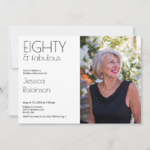Eighty and Fabulous Modern Photo 80th Birthday