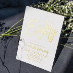 Eighty | Chic Foil Script 80th Birthday Party<br><div class="desc">Celebrate your special day with this stylish 80th birthday party foil invitation. This design features a chic script lettering "Eighty" with a clean layout. You can choose real foil stamp colour(Gold,  Silver,  Rose gold). More designs and party supplies are available at my shop BaraBomDesign.</div>