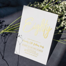 Eighty | Chic Foil Script 80th Birthday Party