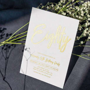 Eighty   Chic Foil Script 80th Birthday Party