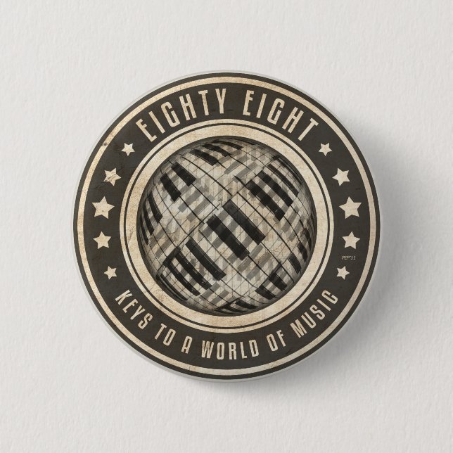 Eighty Eight Keys 6 Cm Round Badge (Front)