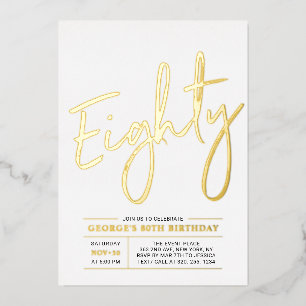 Eighty Modern Gold 80th Birthday Party