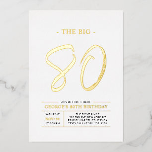 Eighty Modern Gold 80th Birthday Party