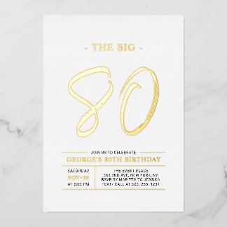 Eighty | Modern Gold 80th Birthday Party