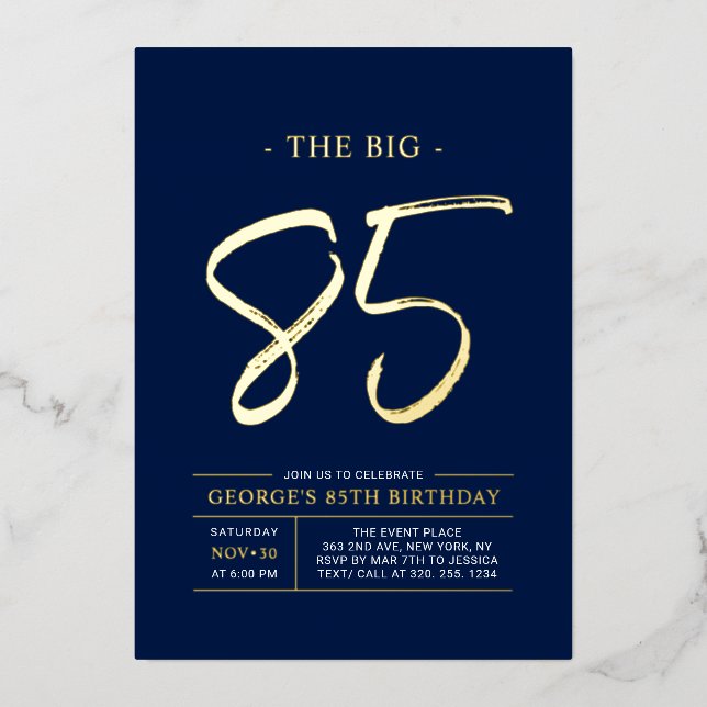 Eighty | Modern Gold 85th Birthday Party (Front)