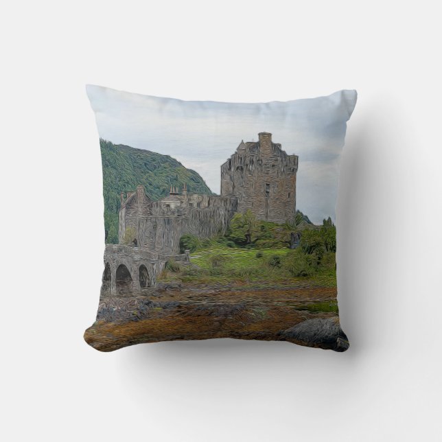 Eilean Donan Castle, Loch Duich - Scotland, UK Cushion (Front)