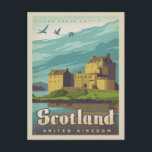 Eilean Donan Castle - Scotland Postcard<br><div class="desc">Anderson Design Group is an award-winning illustration and design firm in Nashville,  Tennessee. Founder Joel Anderson directs a team of talented artists to create original poster art that looks like classic vintage advertising prints from the 1920s to the 1960s.</div>
