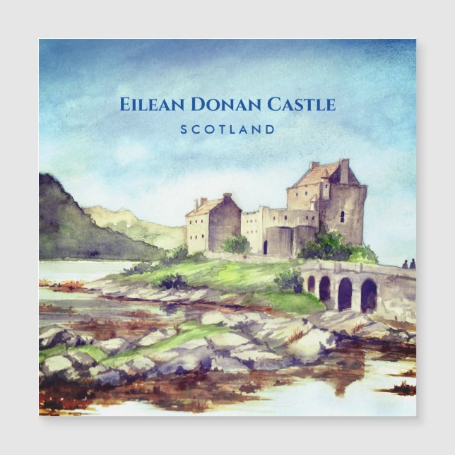 Eilean Donan Castle Scotland Watercolor Painting (Front)