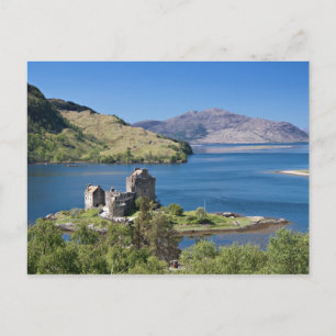 Eilean Donan Castle under a blue sky Postcard