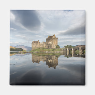 Eilean Donan Castle with reflection in Scotland Magnet