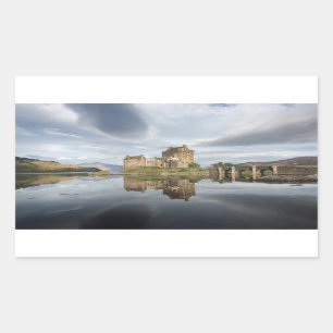 Eilean Donan Castle with reflection in Scotland Rectangular Sticker