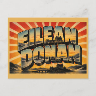 Eilean Donan Scotland Vintage Travel Art Postcard