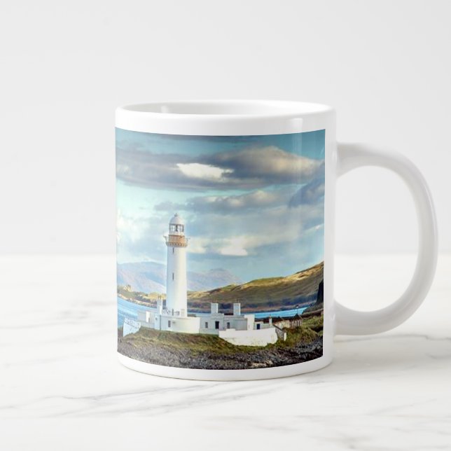 Eilean Musdile Lighthouse Scotland Scenic View Large Coffee Mug (Right)
