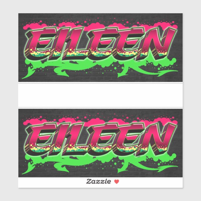 Eileen First Name Graffiti Sticker (Sheet)