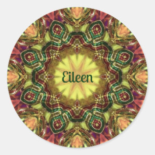EILEEN ~ KALEIDOSCOPE CHRISTMAS ~ CLASSIC ROUND STICKER