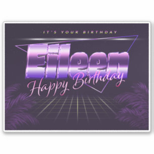 Eileen name First name lila retro Sticker Birthday