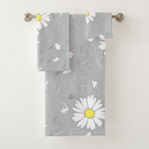 Eilin's Daisy Flower Bath Towel Set