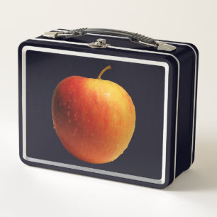 Ein Apfel zum reinbeißen, mit Wassertropfen Metal Lunch Box