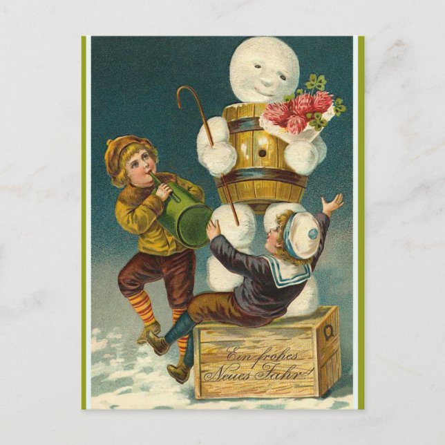 Ein Frohes Neues Jahr Vintage Postcard (Front)