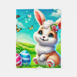 Ein glücklicher Hase Fleece Blanket