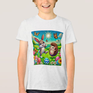 Ein glücklicher Hase und Igel Tri-Blend Shirt