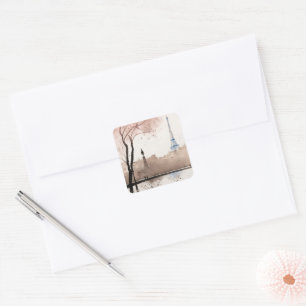 Ein Hauch von Paris - Aquarell -  Square Sticker