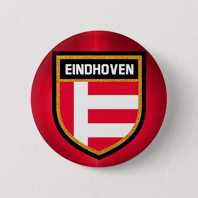 Eindhoven Flag 6 Cm Round Badge (Front)