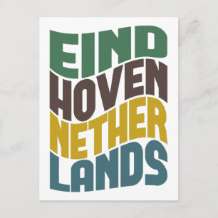 Eindhoven Netherlands Retro Wave Postcard