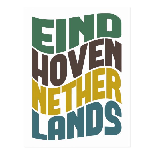 Eindhoven Netherlands Retro Wave Postcard