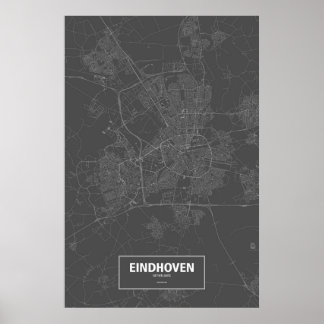 Eindhoven, Netherlands (white on black) Poster
