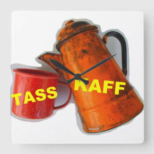 Eine TASSKAFF-Uhr für ein Lächeln am Morgen! Square Wall Clock