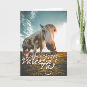 Einen schönen Valentinstag mit schauendem Pferd Card